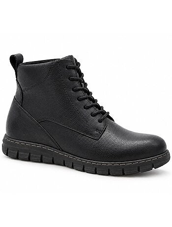 Botins rasos couro natural purapiel