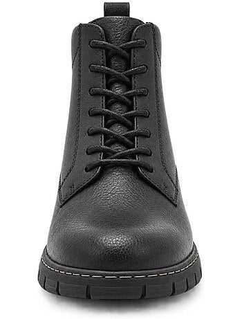 Botins rasos couro natural purapiel