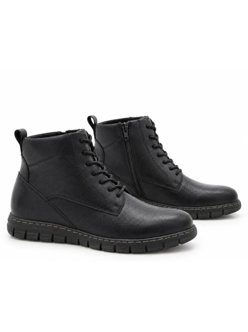 Botins rasos couro natural purapiel - Kiabi