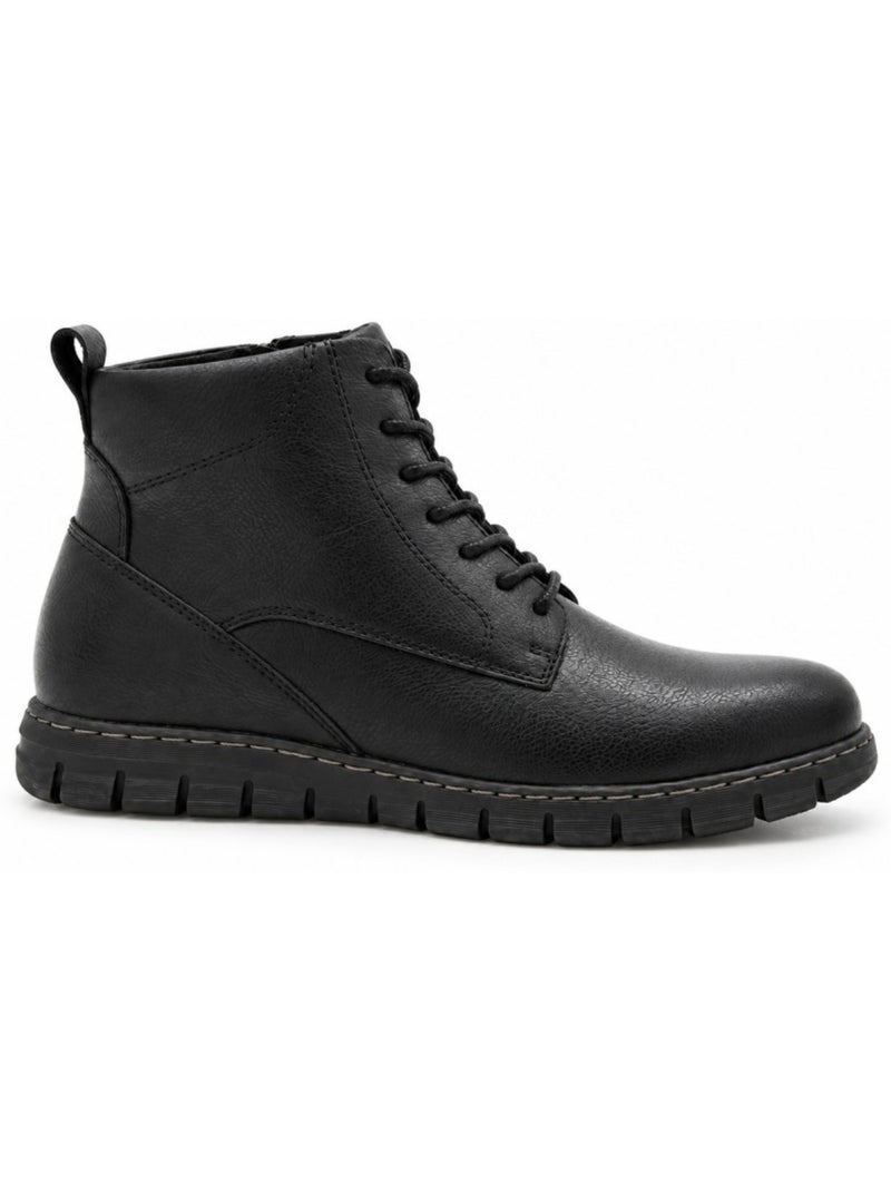 Botins rasos couro natural purapiel Preto - Kiabi