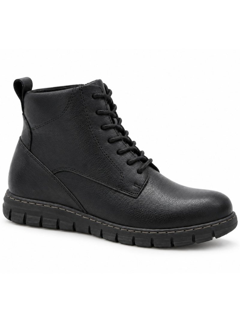 Botins rasos couro natural purapiel Preto - Kiabi
