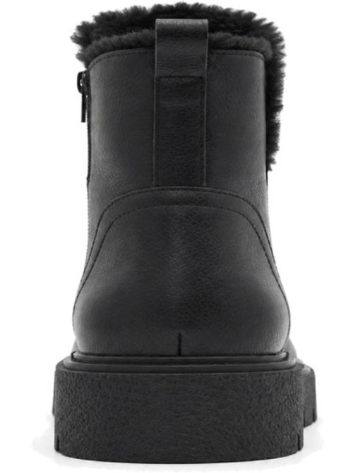 Botins rasos couro natural purapiel - Kiabi