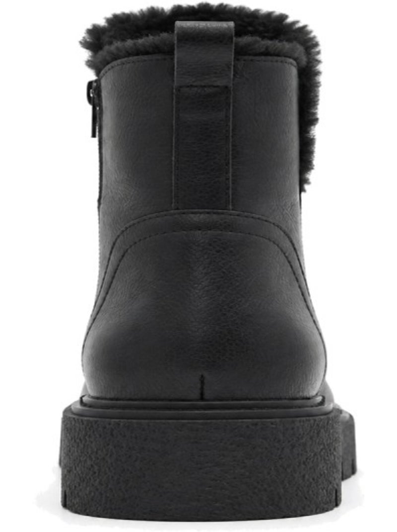 Botins rasos couro natural purapiel Preto - Kiabi