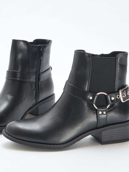 Botins rock em material sintético - Kiabi