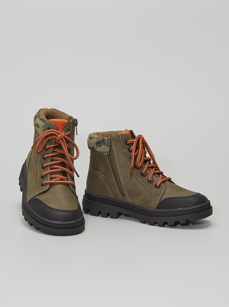 Botins subidos estilo rangers CAQUI - Kiabi