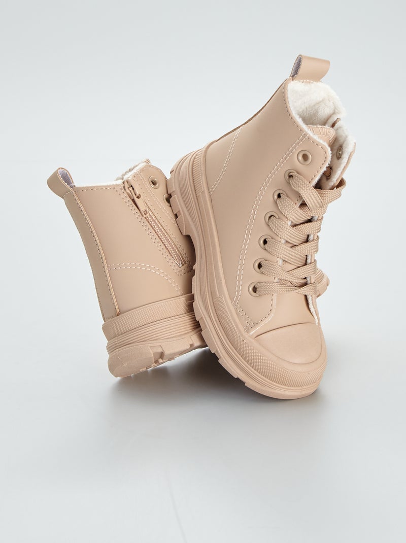 Botins subidos forrados Camel - Kiabi