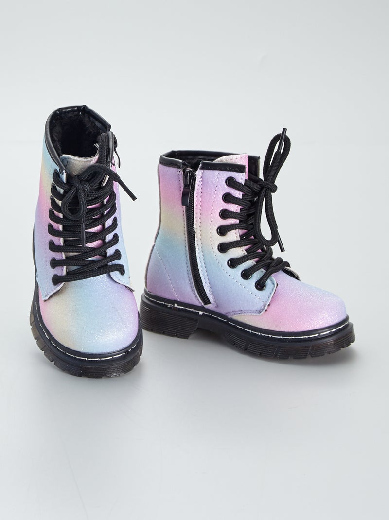 Botins subidos multicolores Preto - Kiabi