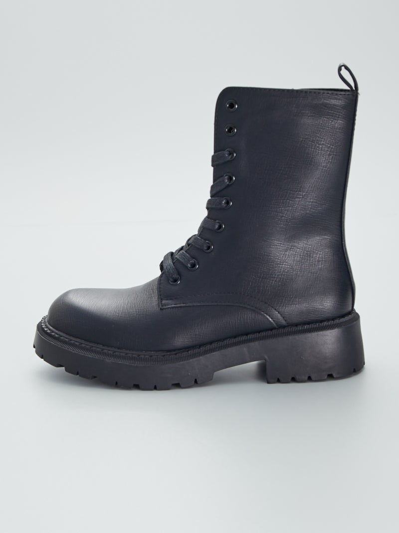 Botins tipo rangers Preto - Kiabi