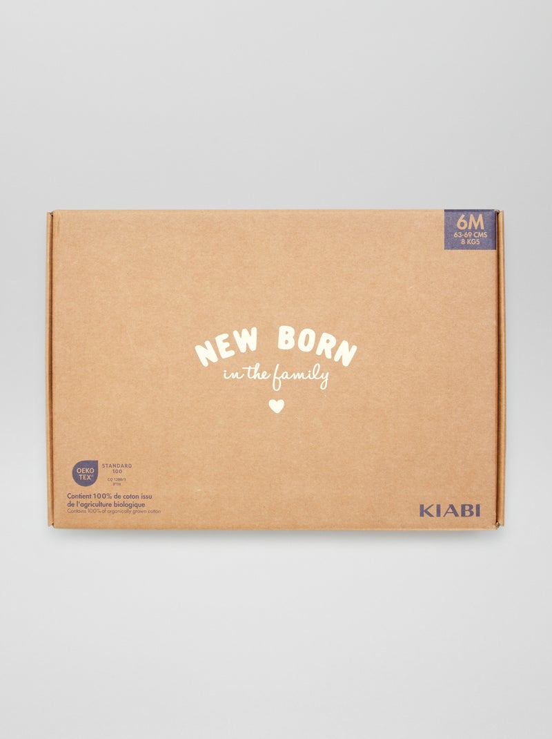 Box de nascimento 'New born in the family'  - 6 peças BEGE - Kiabi
