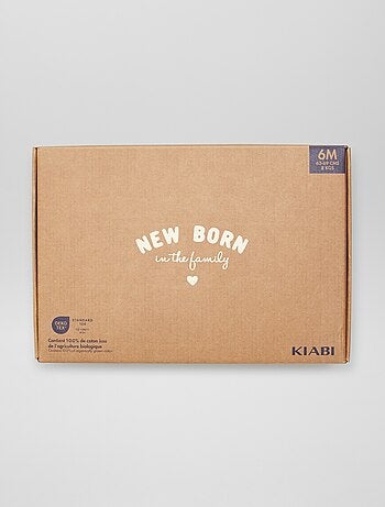 Box de nascimento 'New born in the family' - 6 peças
