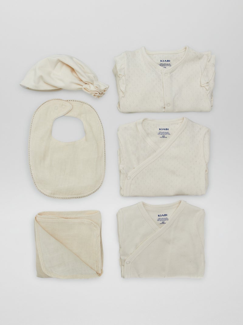 Box de nascimento 'New born in the family'  - 6 peças BEGE - Kiabi