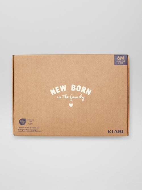Box de nascimento 'New born in the family'  - 6 peças - Kiabi