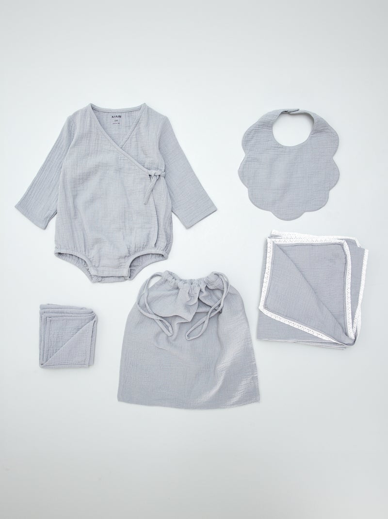 Box de nascimento 'Welcome Baby' - 5 peças CINZA - Kiabi