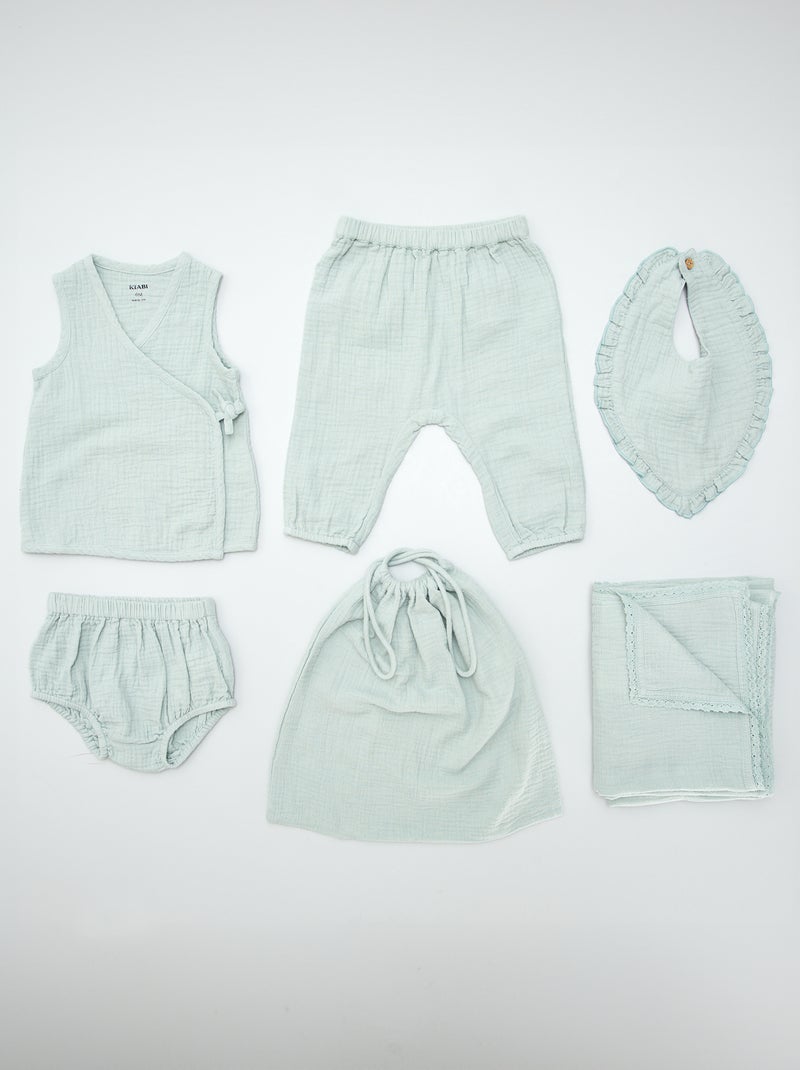 Box de nascimento 'Welcome Baby' - 5 peças VERDE - Kiabi