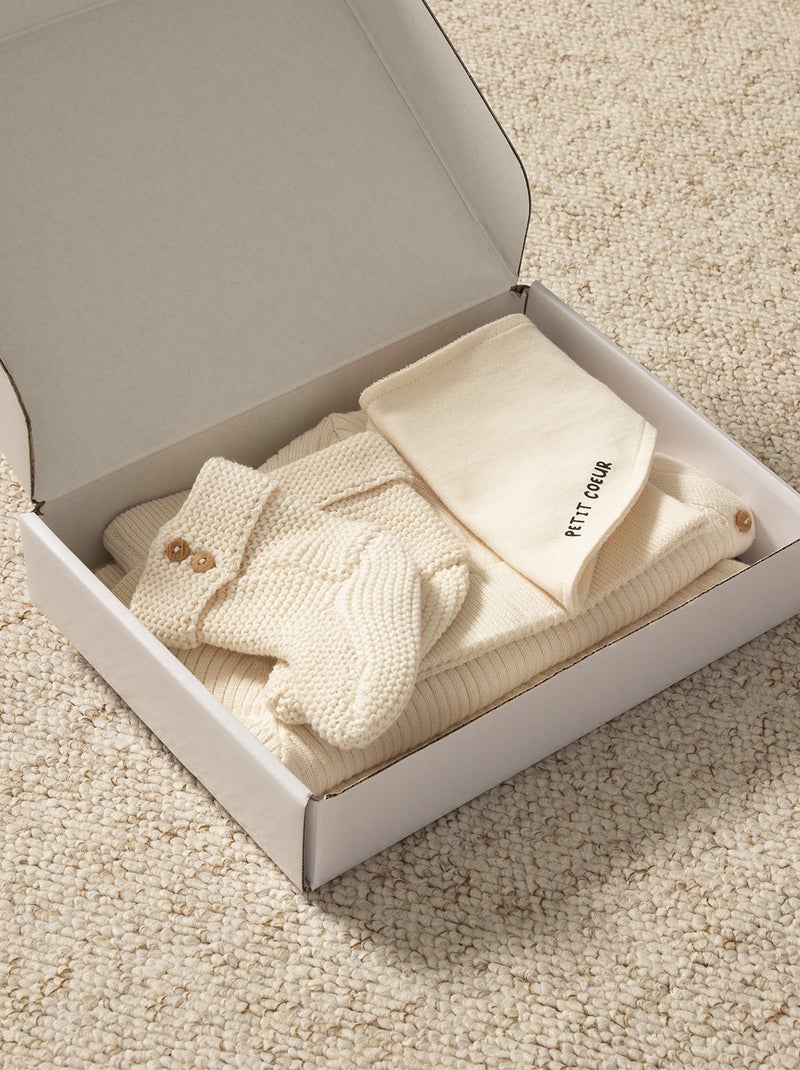 Box de nascimento 'Welcome Baby' 5 peças - Unissexo BRANCO - Kiabi