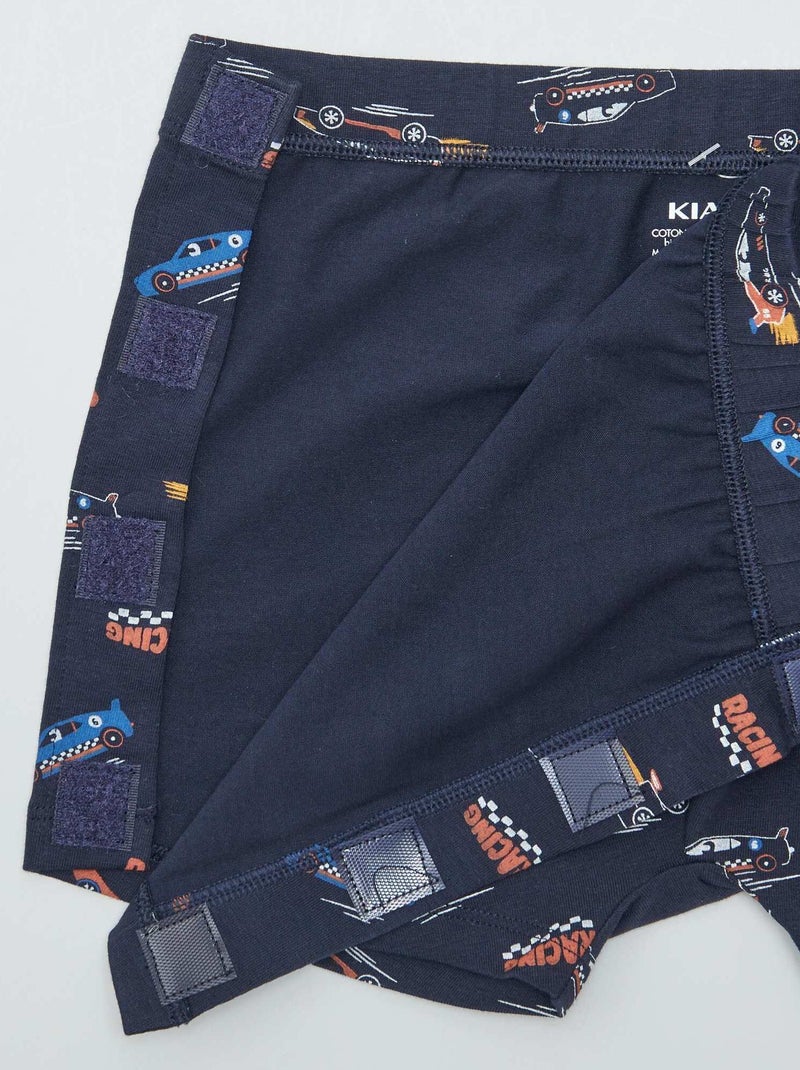 Boxer com fechos de velcro - coleção fácil de vestir AZUL - Kiabi