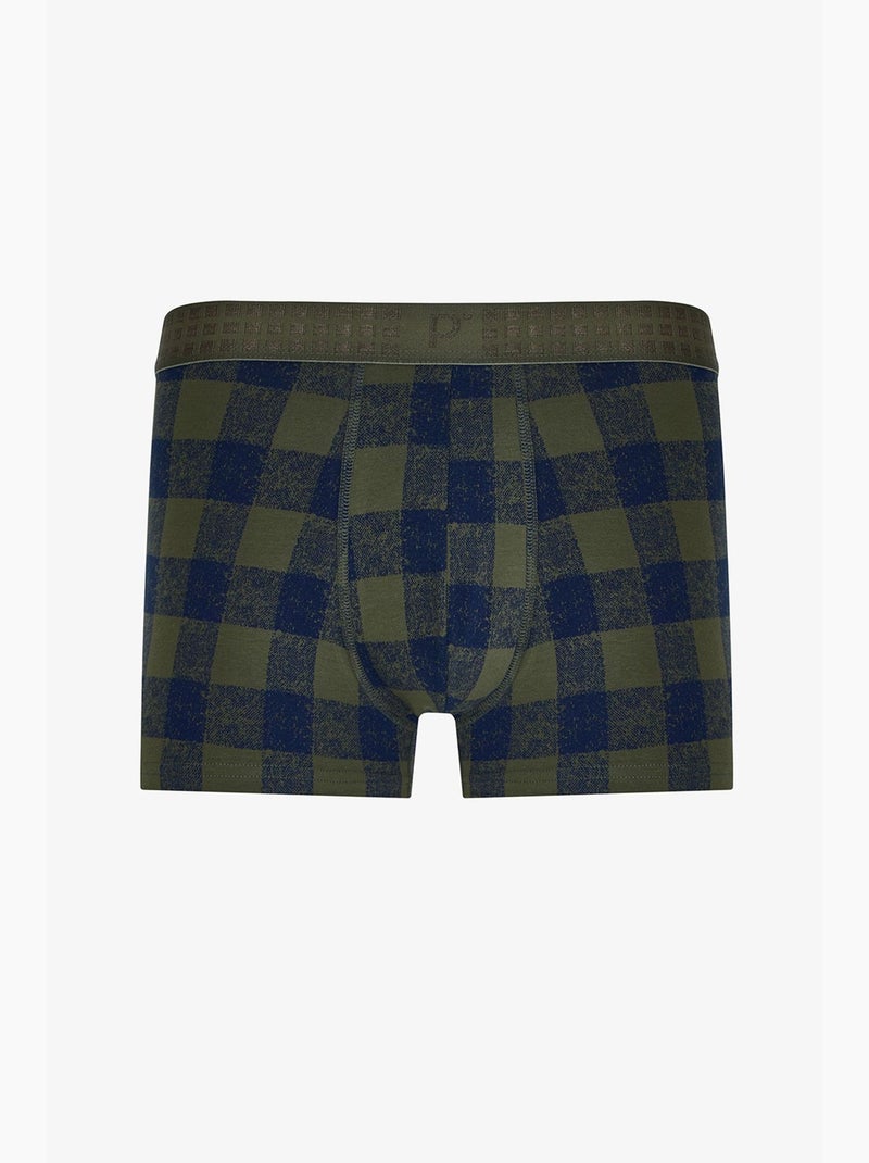 Boxer masculino aos quadrados penti Azul Caqui - Kiabi