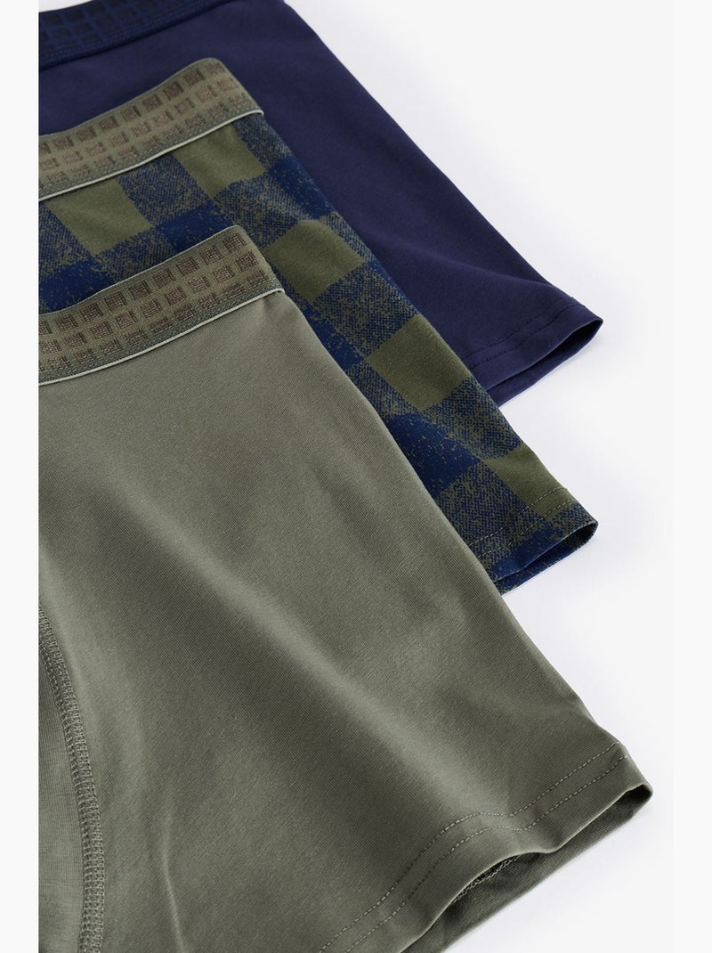 Boxer masculino aos quadrados penti Azul Caqui - Kiabi