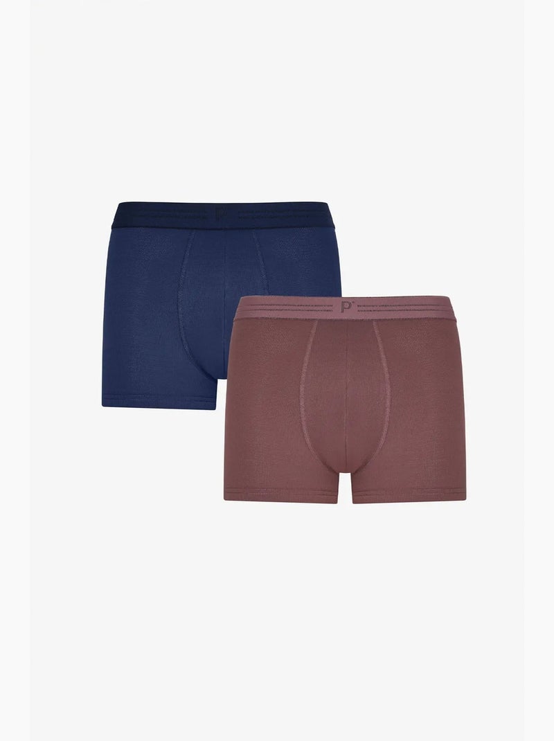 Boxer masculino com bolinhas penti Azul Marrom - Kiabi