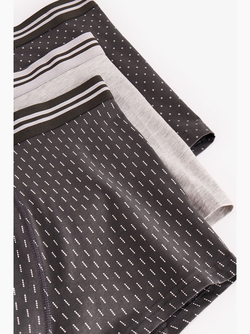 Boxer masculino darkmark com padrão de bolinhas penti Cinza-preto - Kiabi