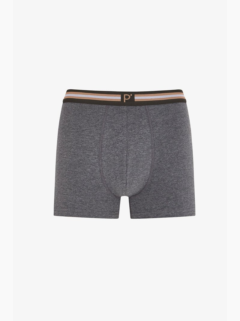 Boxer masculino ember às riscas penti Camelo - Kiabi