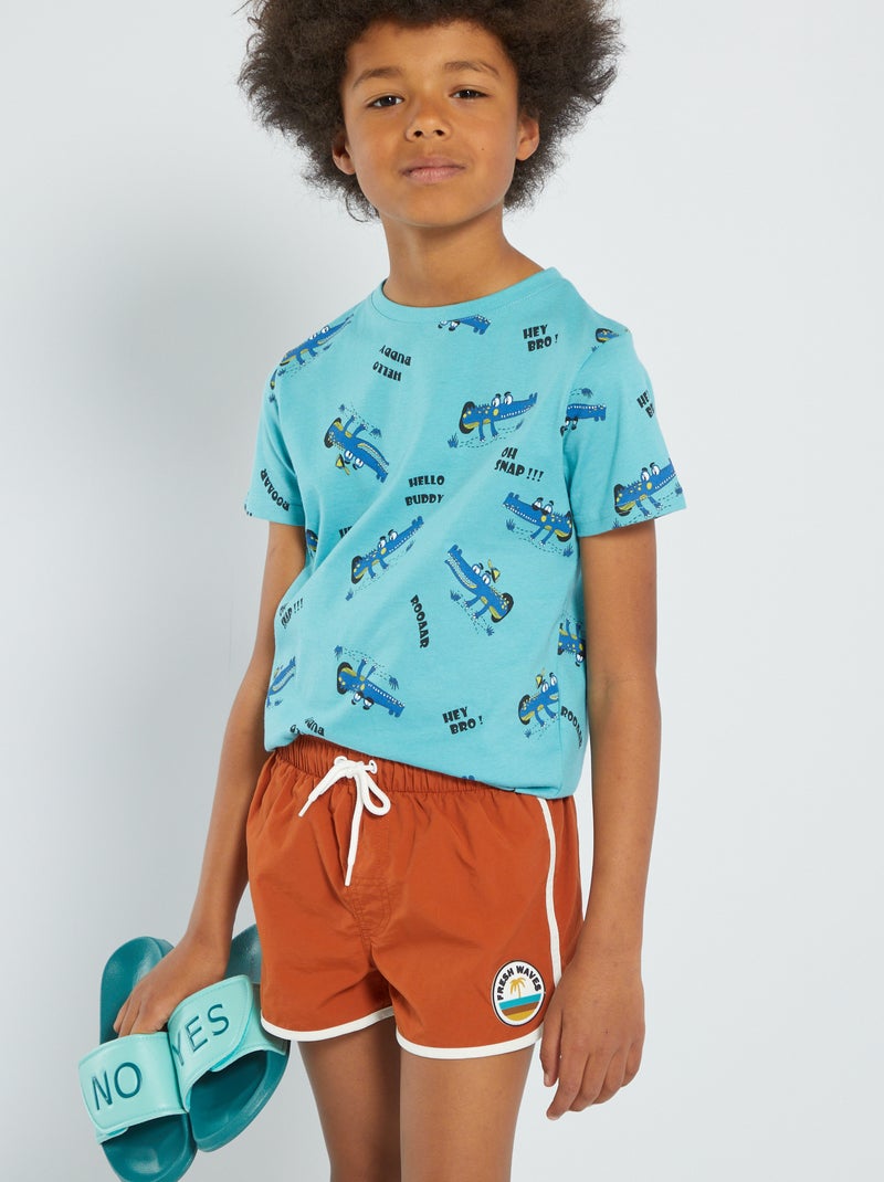 Boxers de banho em nylon CASTANHO - Kiabi