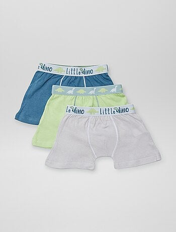 Boxers em algodão lisos - lote de 3