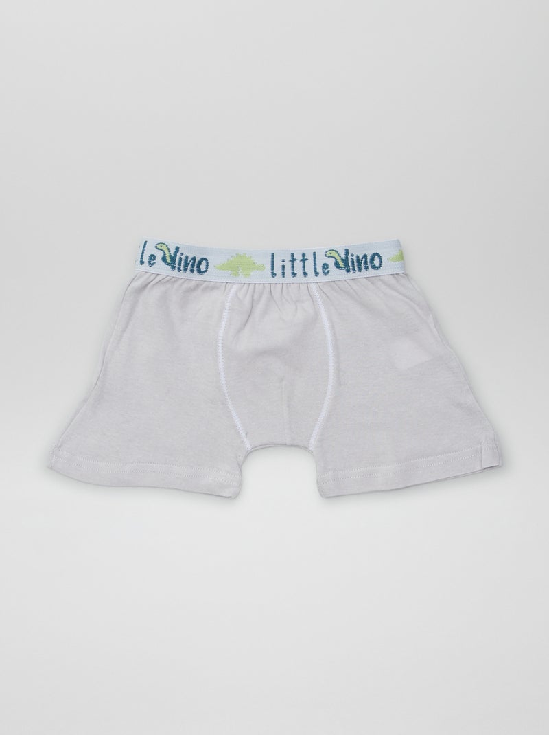 Boxers em algodão lisos - lote de 3 AZUL - Kiabi