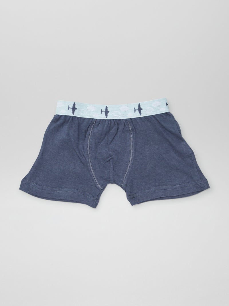 Boxers lisos - lote de 3 AZUL - Kiabi