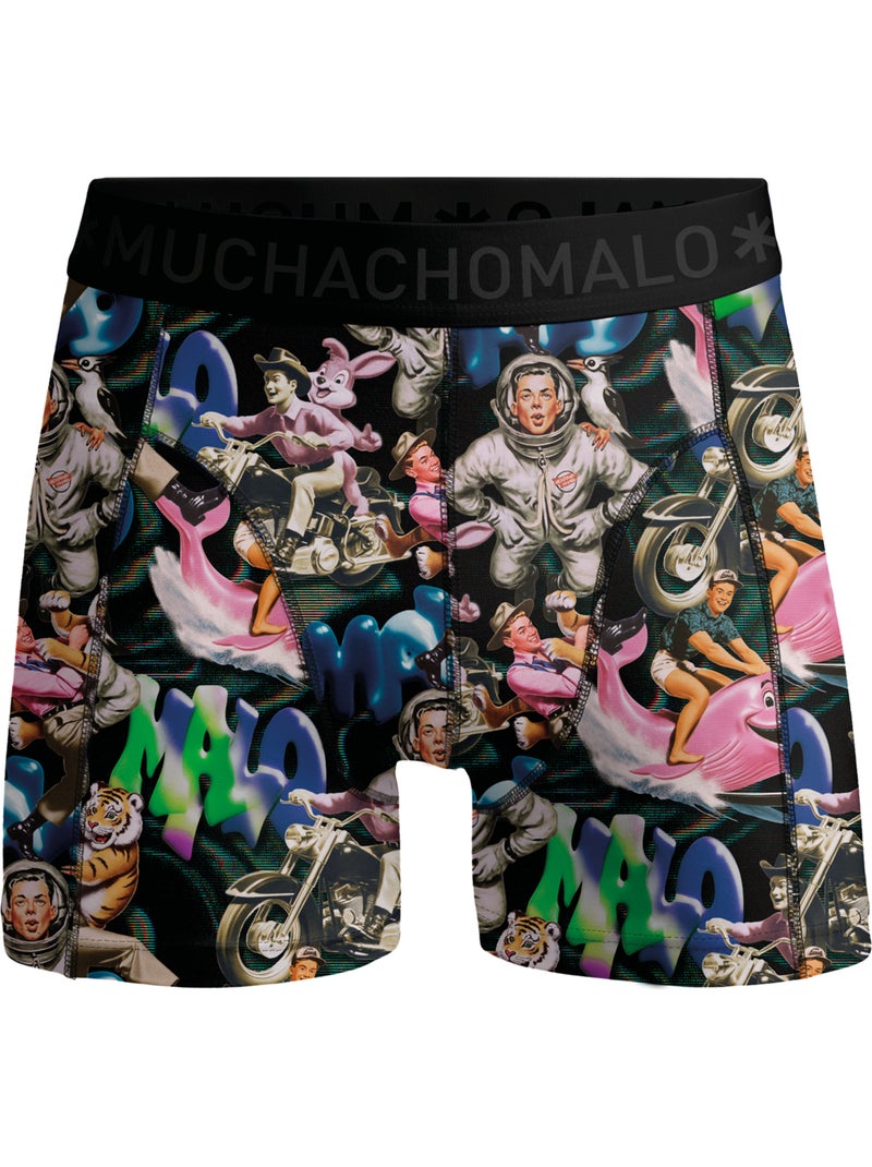 Boxers pack de 12 em algodão premium Muchachomalo conforto respirável e ajuste perfeito Preto/Azul/Verde - Kiabi
