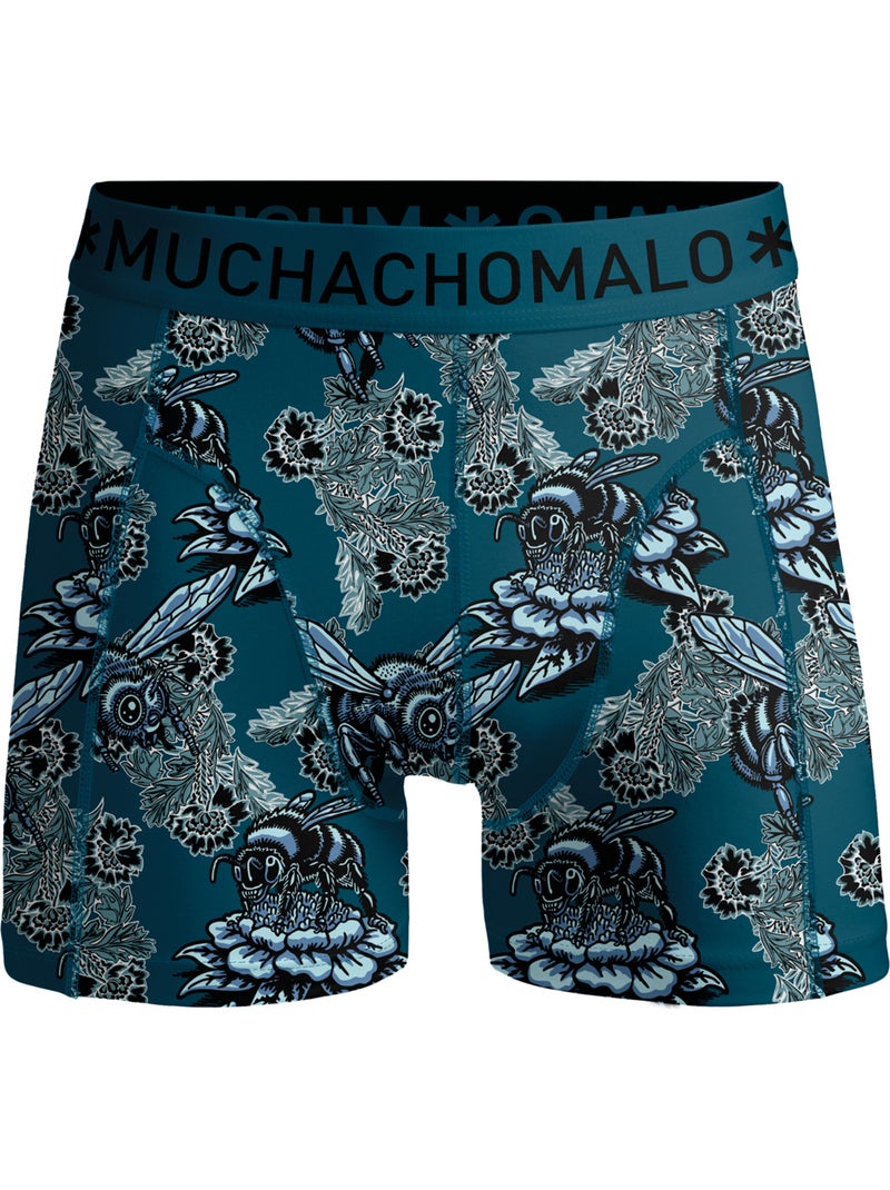 Boxers pack de 12 em algodão premium Muchachomalo conforto respirável e ajuste perfeito Preto/Azul/Verde - Kiabi