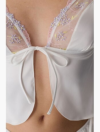 Bralete de cetim broderie quebrado penti
