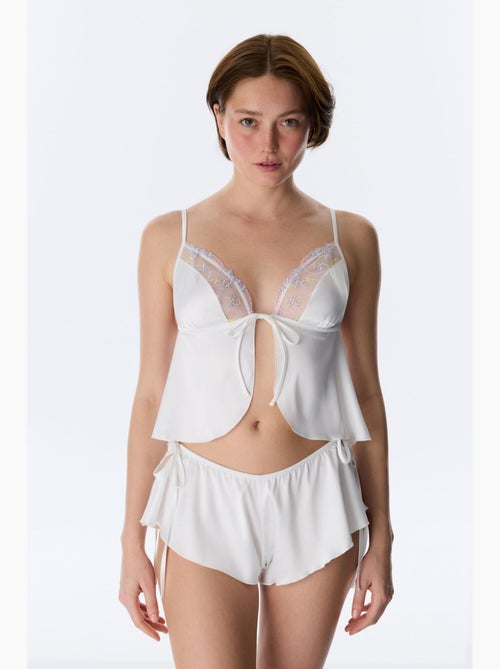 Bralete de cetim broderie quebrado penti - Kiabi