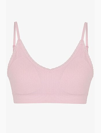 Bralette com padrão ajour, almofadas removíveis e sem costuras penti