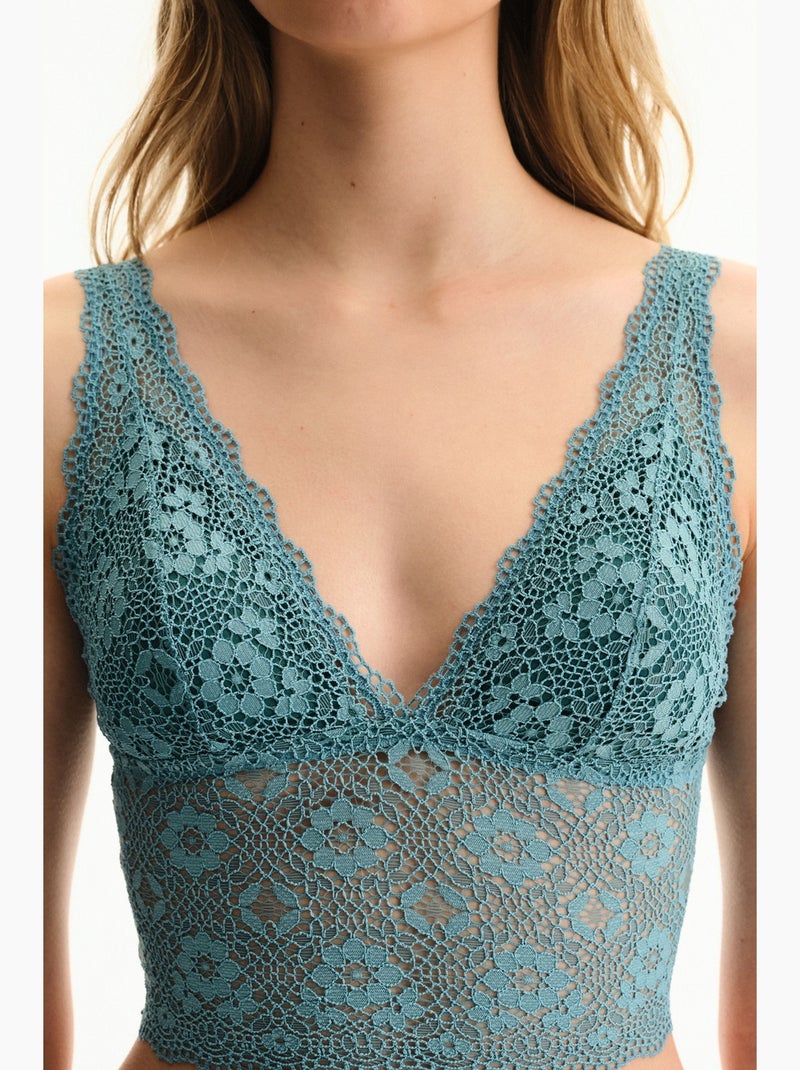 Bralette de renda feminina penti Azul - Kiabi
