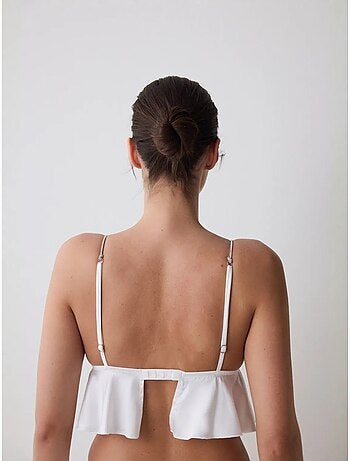 Bralette feminina em cetim enrugado penti