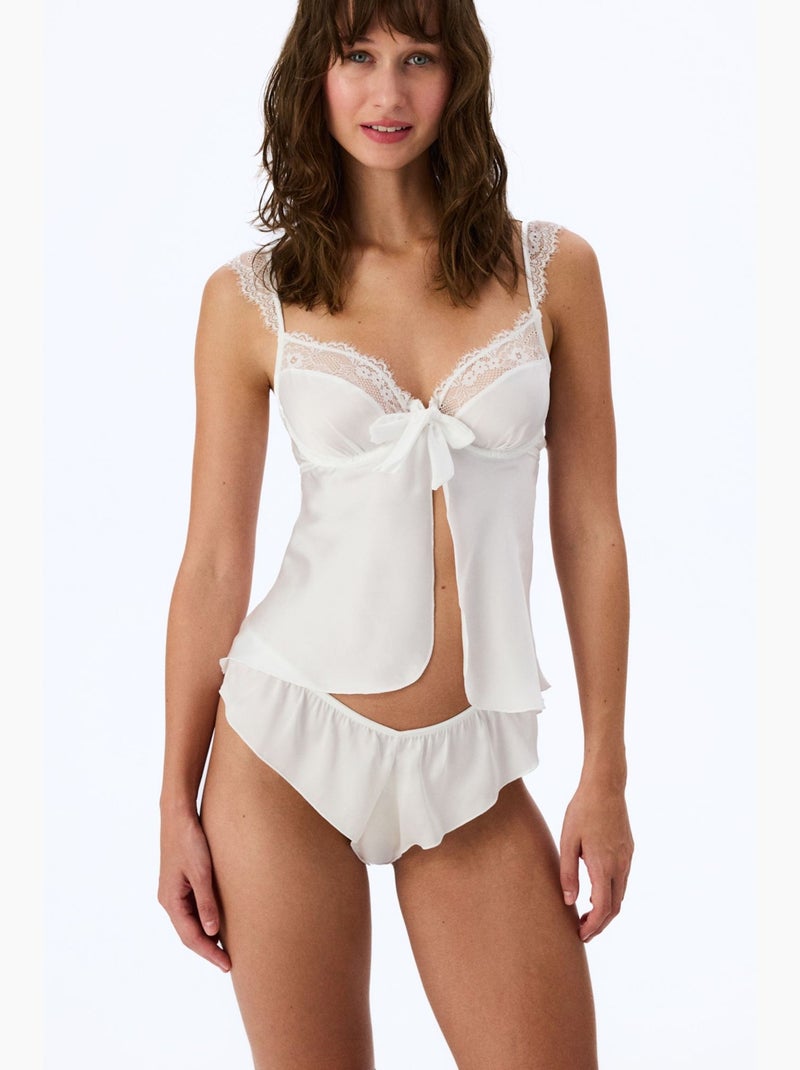 Bralette floral com aro efeito gasto penti Branco - Kiabi