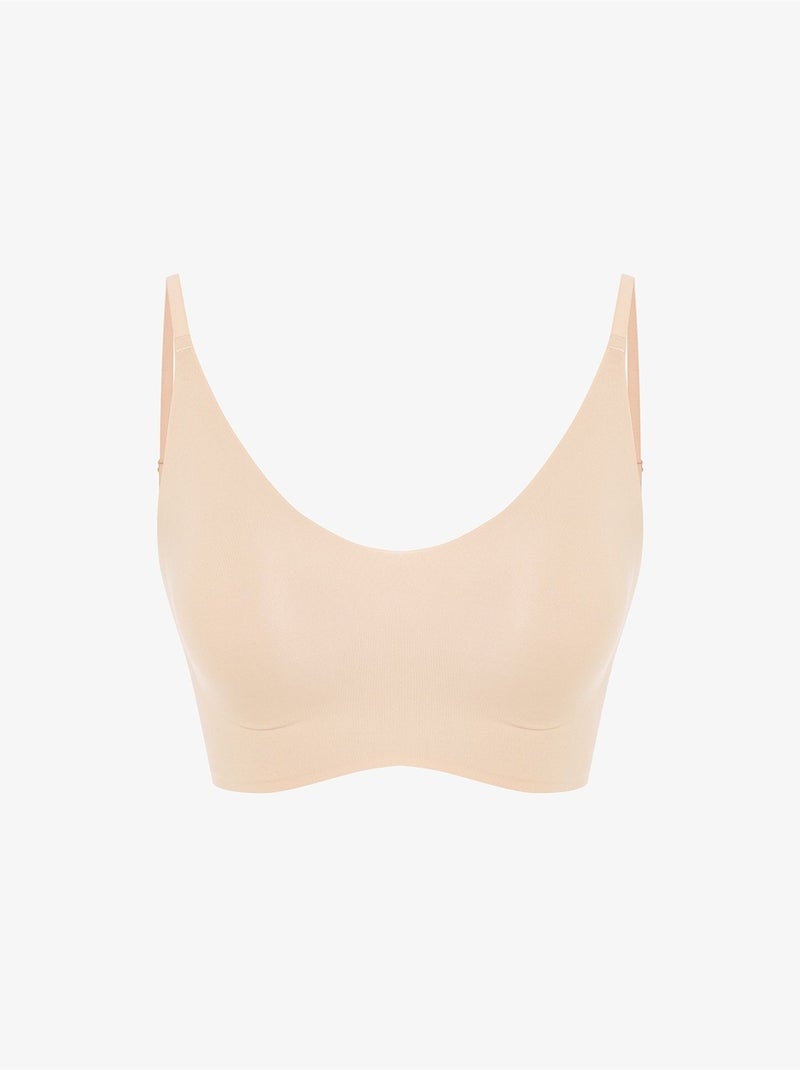 Bralette invisível sem marcas, sem costuras e sem aro penti Bege-argila - Kiabi