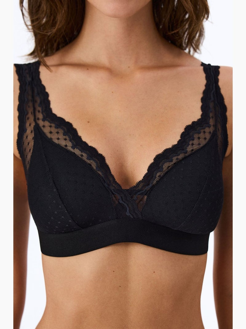 Bralette triangular feminino almofadado penti Preto - Kiabi