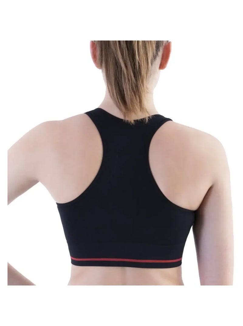 Brassière running com suporte moderado Preto Vermelho - Kiabi