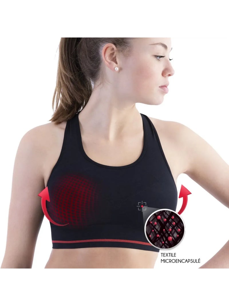 Brassière running com suporte moderado Preto Vermelho - Kiabi