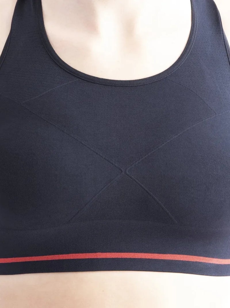 Brassière running com suporte moderado Preto Vermelho - Kiabi