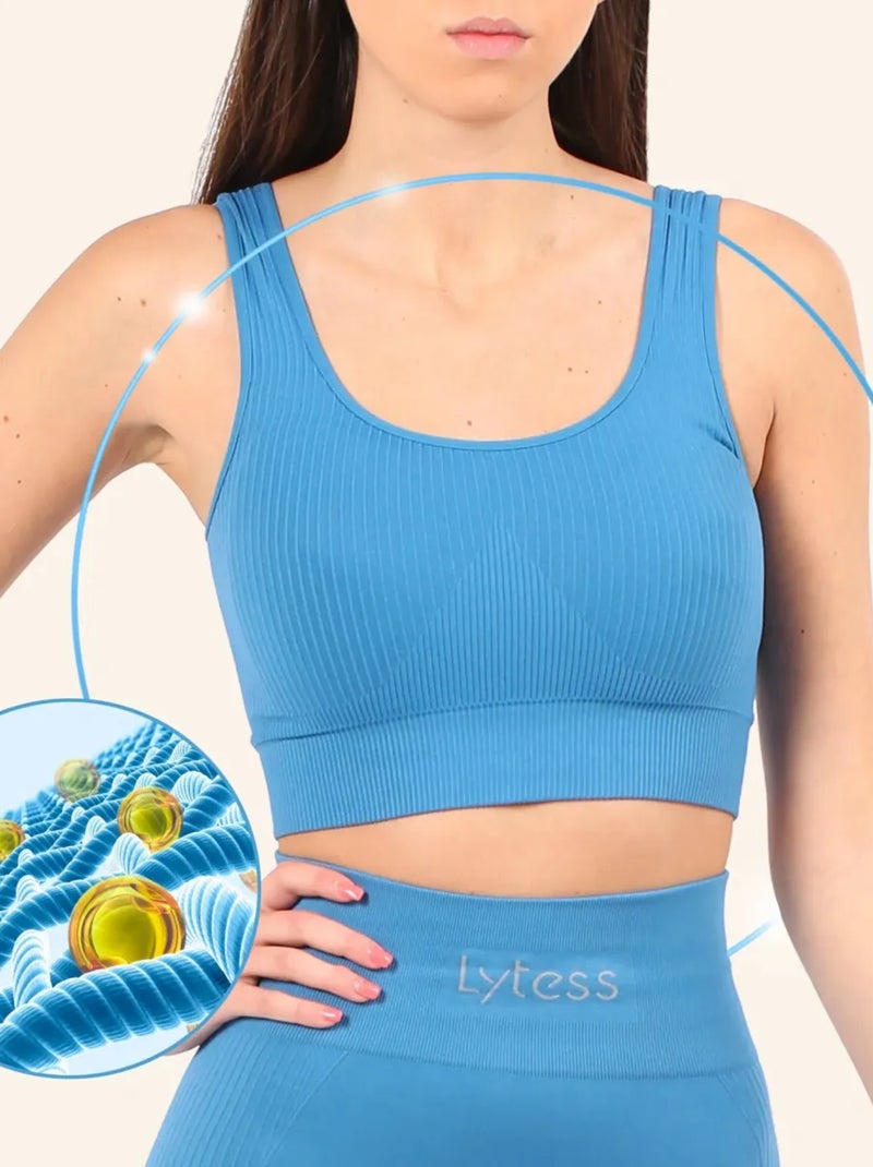 Brassière yogafit reafirmante Azul-petróleo - Kiabi