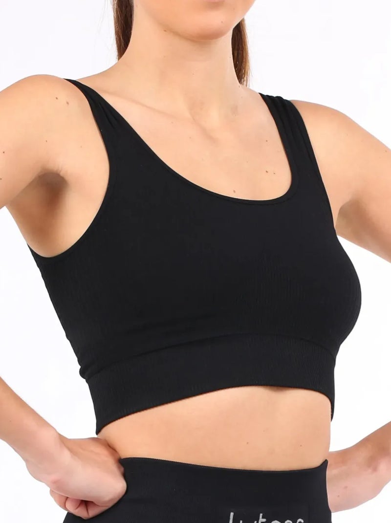 Brassière yogafit reafirmante Preto - Kiabi