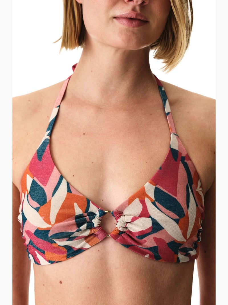 Brayana hot top de biquíni brilhante penti Rosa-fluo - Kiabi