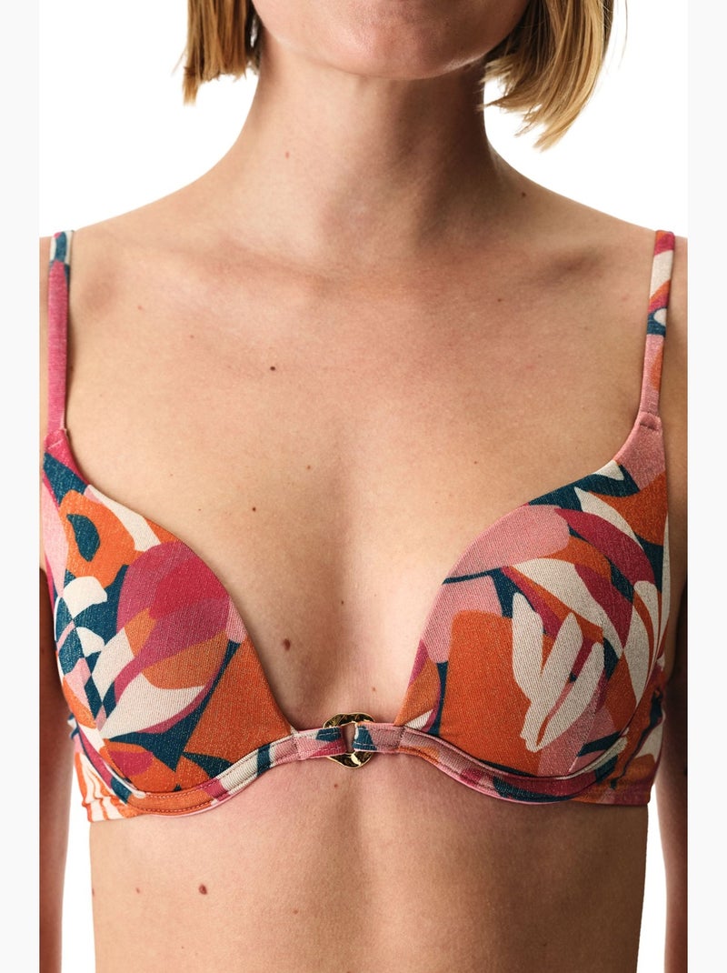 Brayana top de biquíni push up com lantejoulas penti Rosa-fluo - Kiabi