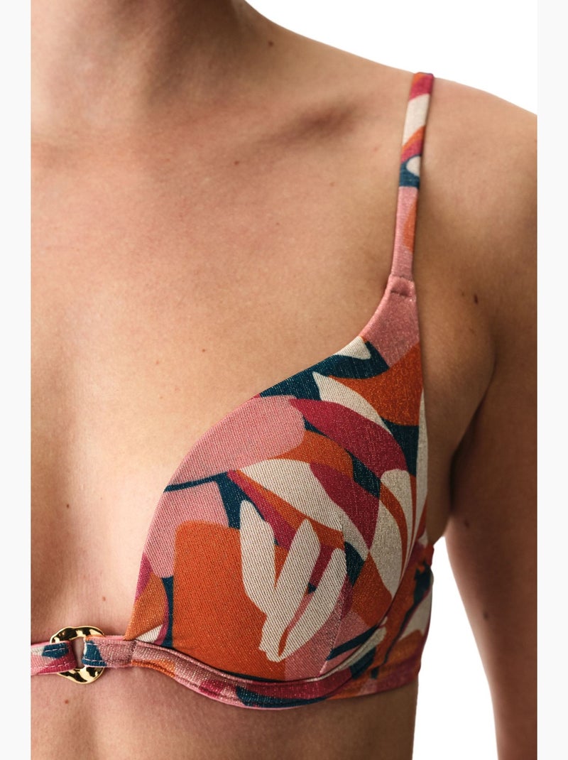 Brayana top de biquíni push up com lantejoulas penti Rosa-fluo - Kiabi