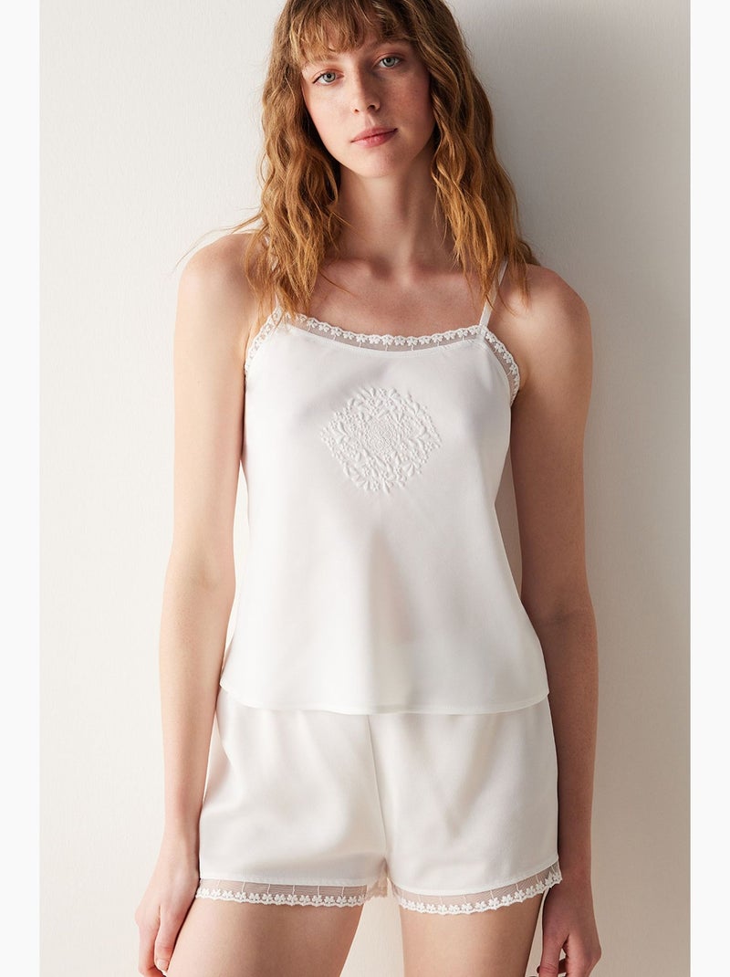 Bridal lacy short de pijama em renda penti Branco - Kiabi