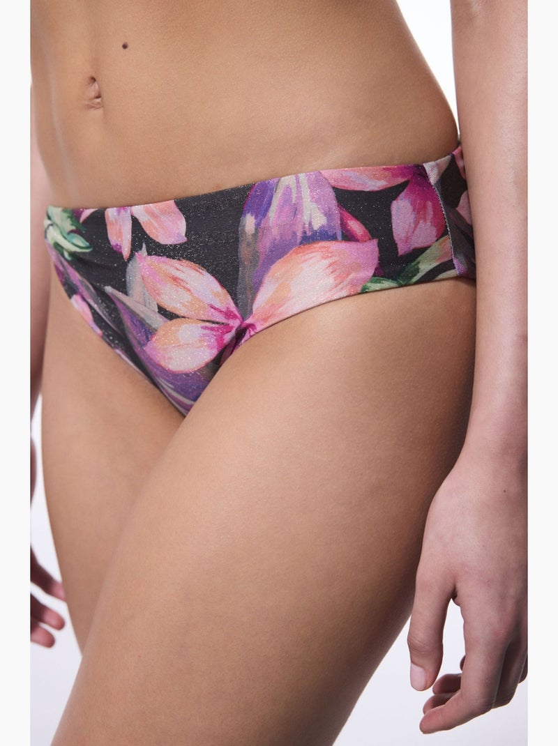 Briella parte de baixo de biquíni com flores laterais e fivela penti Preto - Kiabi