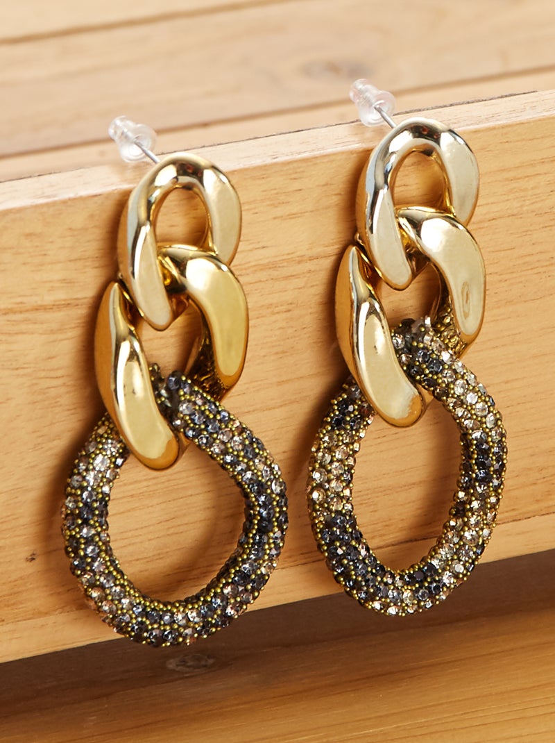 Brincos com elos Dourado - Kiabi